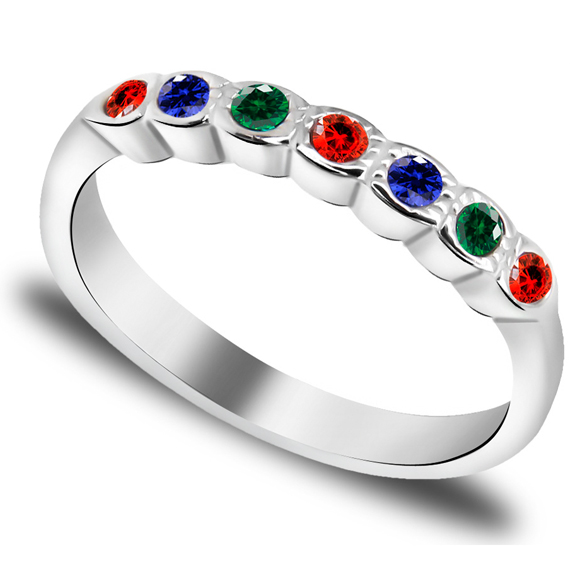 Pierścionek z kolorowymi oczkami 1 Pierścionek z kolorowymi oczkami