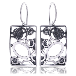 Kolczyki prostokątne zdobione