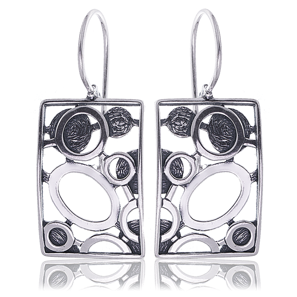 Kolczyki prostokątne zdobione 1 Kolczyki prostokątne zdobione