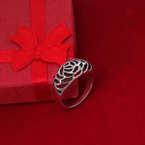 Ażurowy szeroki pierścionek