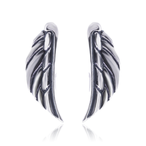 Kolczyki-nausznice skrzydła oksydowane