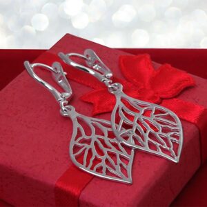 Kolczyki ażurowe listki