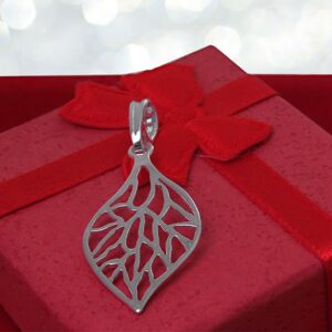 Wisiorek ażurowy listek