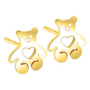 Kolczyki misie złocone