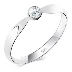 Pierścionek z pojedynczym oczkiem - cyrkonia 3mm