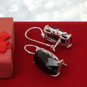 Kolczyki z dużą czarną cyrkonią 20x11mm