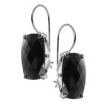 Kolczyki z dużą czarną cyrkonią 20x11mm