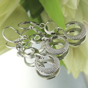 Kolczyki i wisiorek - komplet - kółka z cyrkoniami