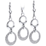 Kolczyki i wisiorek - komplet - kółka z cyrkoniami