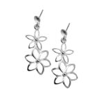 Kolczyki wiszące kwiaty sztyft