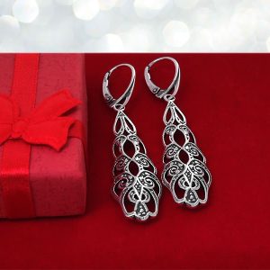 Wiszące ażurowe kolczyki