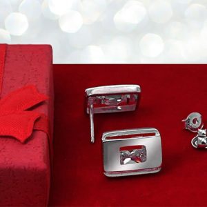 Prostokątne kolczyki z cyrkonią 7x5mm