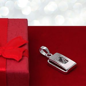 Prostokątny wisiorek z cyrkonią 7x5mm