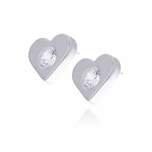 Kolczyki serca z cyrkonią 8mm