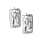 Prostokątne kolczyki z cyrkonią 20x8 mm
