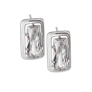 Prostokątne kolczyki z cyrkonią 20x8 mm