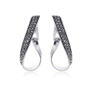 Kolczyki z kamieniami oksydowane