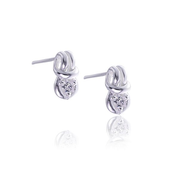 Kolczyki węzeł z cyrkonią 1 Kolczyki węzeł z cyrkonią