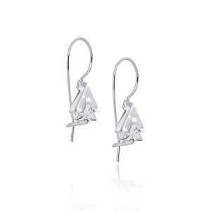 Kolczyki trójkątne z kamieniem bigiel