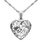 Ażurowy wisiorek serce z łańcuszkiem KOMPLET