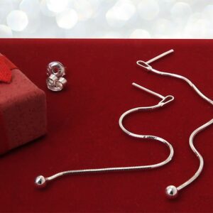 Wiszące kolczyki łańcuszki 7 cm z kulką