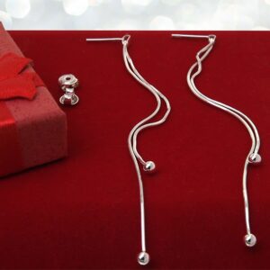 Kolczyki podwójne z kulkami 9cm