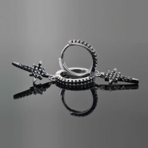 Kolczyki kółka z krzyżykiem clickery