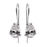 Kolczyki z białą cyrkonią łezką 10mm