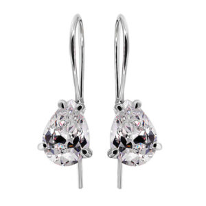 Kolczyki z białą cyrkonią łezką 10mm