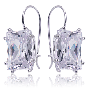 Kolczyki z białą cyrkonią 16x12mm