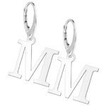 Kolczyki literki zamek angielski litera M