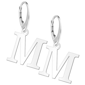 Kolczyki literki zamek angielski litera M