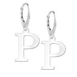 Kolczyki literki zamek angielski litera P