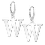 Kolczyki literki zamek angielski litera W