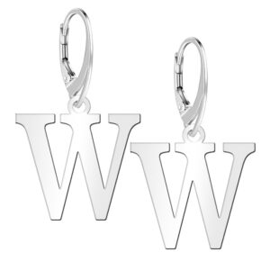 Kolczyki literki zamek angielski litera W