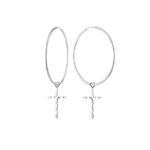 Kolczyki kółka z krzyżykiem 2cm