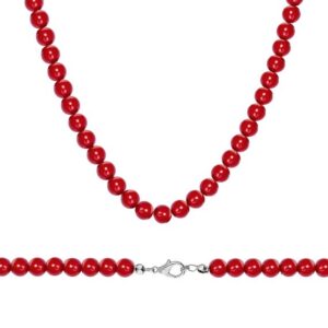 Naszyjnik czerwone korale 45cm 6mm