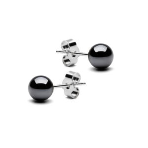Kolczyki kulki z krzemem 4 mm