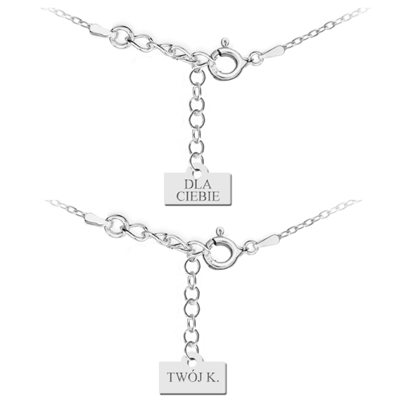Srebrny naszyjnik z sercem + Twój grawer