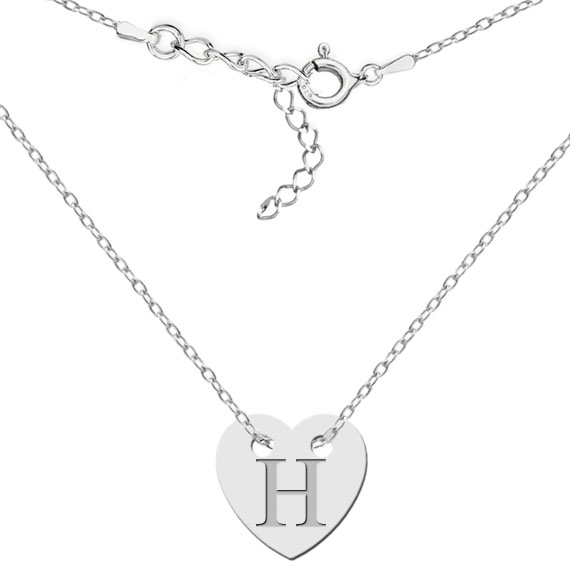 Naszyjnik z sercem i wygrawerowaną literką H