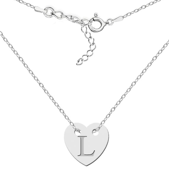 Naszyjnik z sercem i wygrawerowaną literką L
