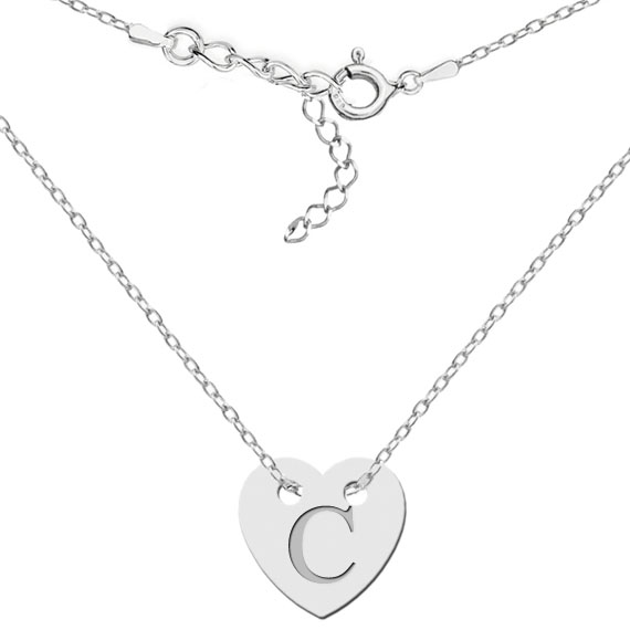 Naszyjnik z sercem i wygrawerowaną literką C