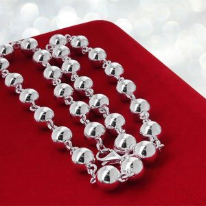 Naszyjnik kolia kulki 8mm 45cm