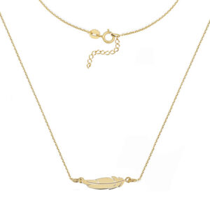 Złoty naszyjnik z piórkiem 333 8k