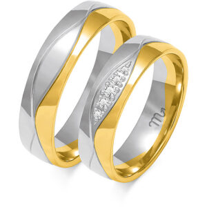 Obrączki z białego i żółtego złota
