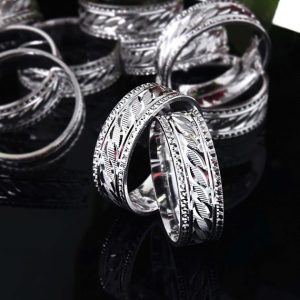 Obrączka diamentowana ze srebra