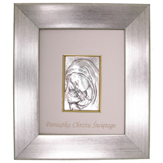 Obrazek srebrny Pamiątka Chrztu