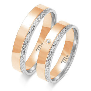 Obrączki z różowego i białego złota