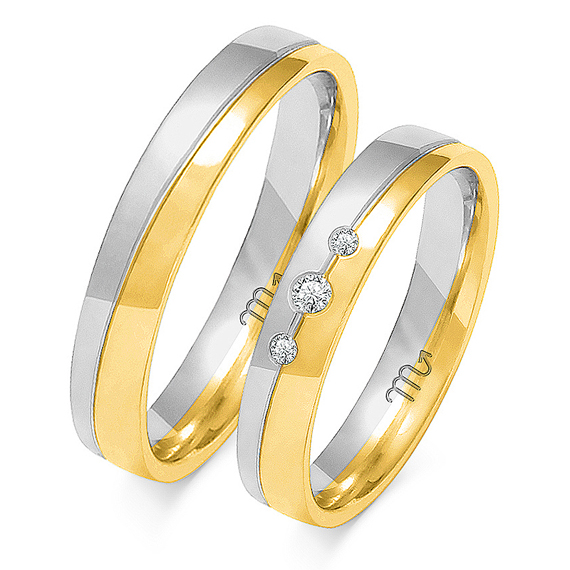Obrączki z żółtego i białego złota 1 Obrączki z żółtego i białego złota