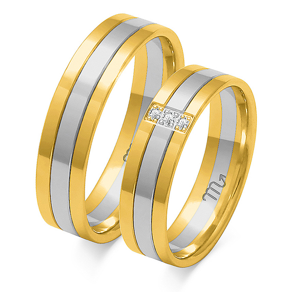 Obrączki z żółtego i białego złota 1 Obrączki z żółtego i białego złota